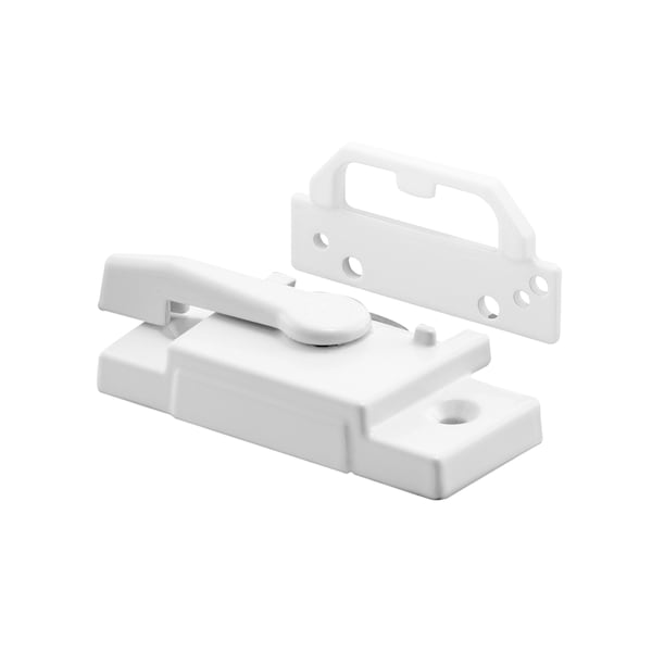 Prime-Line 2-1/16 in. Hole Center White Vinyl Window Sash Lock F 2755 - main